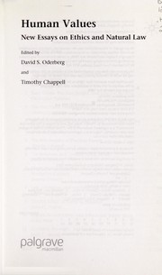Cover of Human values by David S. Oderberg
