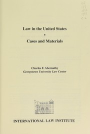 Front cover of Law in the United States by Charles F. Abernathy