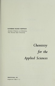 Cover of Chemistry for the applied sciences by Katherine Blood Hoffman
