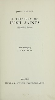 Front cover of A treasury of Irish saints by John Irvine
