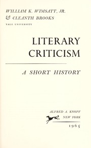 Cover of Literary criticism by William K. Wimsatt