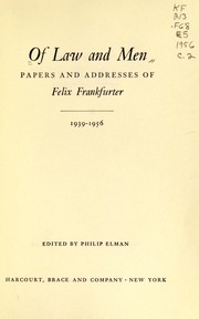 Cover of Of law and men by Felix Frankfurter