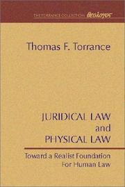 Front cover of Juridical Law and Physical Law by Thomas F. Torrance