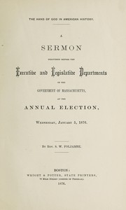 Front cover of The hand of God in American history by Samuel W. Foljambe