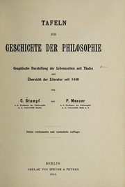 Cover of Tafeln zur Geschichte der Philosophie by Carl Stumpf