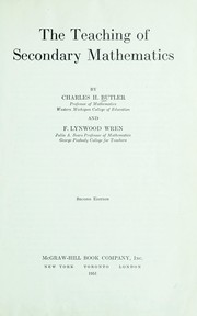 Cover of The teaching of secondary mathematics by Charles Henry Butler