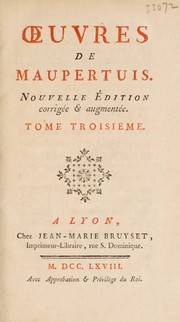 Cover of Oeuvres de Maupertuis by Maupertuis