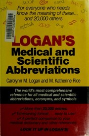 Front cover of Logan's medical and scientific abbreviations by Carolynn M. Logan
