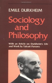 Front cover of Sociology and philosophy by Émile Durkheim