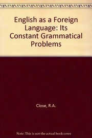 Cover of English as a foreign language by R. A. Close