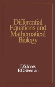 Front cover of Differential equations and mathematical biology by D. S. Jones