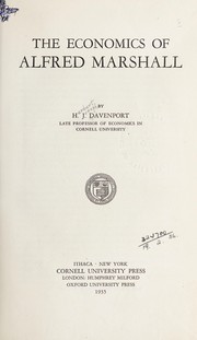 Cover of The economics of Alfred Marshall by Herbert Joseph Davenport