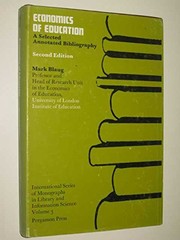 Front cover of Economics of education by Mark Blaug