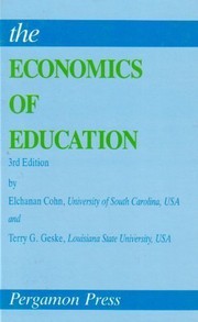 Front cover of The economics of education by Elchanan Cohn