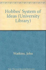 Cover of Hobbes's system of ideas by John W. N. Watkins