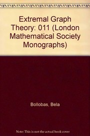 Front cover of Extremal Graph Theory (L.M.S. monographs) by Béla Bollobás
