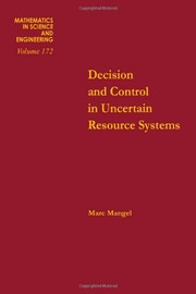 Front cover of Decision and control in uncertain resource systems by Marc Mangel