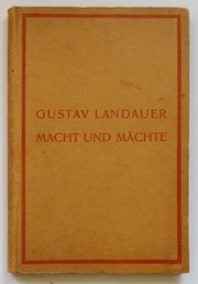 Cover of Macht und Mächte by Gustav Landauer