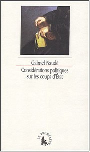 Front cover of Considerations politiques sur les coups d'etat by Gabriel Naudé