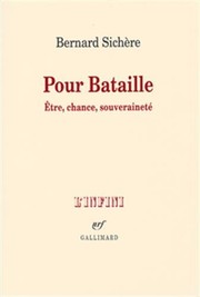 Cover of Pour Bataille by Bernard Sichère