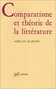 Front cover of Comparatisme et théorie de la littérature by Adrian Marino