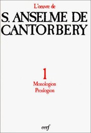 Cover of L' oeuvre d'Anselme de Cantorbéry by Anselm of Canterbury