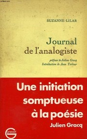 Cover of Journal de l'analogiste by Suzanne Lilar