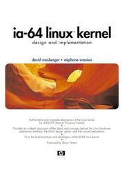 Cover of IA-64 Linux Kernel by David Mosberger