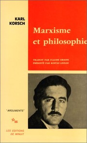 Cover of Marxismus und Philosophie by Karl Korsch