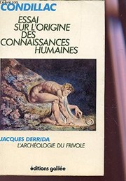 Cover of Essai sur l'origine des connaissances humaines by Etienne Bonnot de Condillac