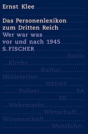 Front cover of Das Personenlexikon zum Dritten Reich by Ernst Klee