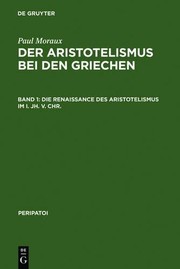 Cover of Der Aristotelismus bei den Griechen by Paul Moraux