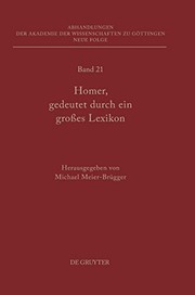 Cover of Homer, Gedeutet Durch Ein Grosses Lexikon (Abhandlungen der Akademie der Wissenschaften Zu G Ttingen. N) (German Edition) (Abhandlungen der Akademie der Wissenschaften zu Gottingen, Neue Folge) by Michael Meier-Brügger