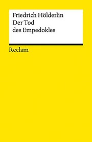 Front cover of Der Tod des Empedokles by Friedrich Hölderlin