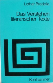 Cover of Das Verstehen literarischer Texte by Lothar Bredella