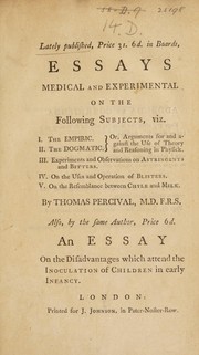 Cover of Experiments and observations on water, particularly on the hard pump water of Manchester by Thomas Percival