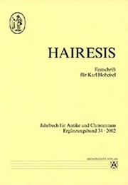 Cover of Hairesis : festschrift für Karl Hoheisel zum 65. geburtstag by Karl Hoheisel