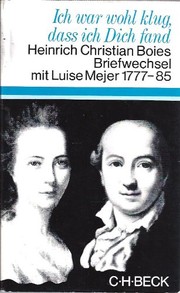 Front cover of Ich war wohl klug, dass ich dich fand by Heinrich Christian Boie