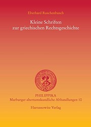 Front cover of Kleine Schriften zur griechischen Rechtsgeschichte by Eberhard Ruschenbusch