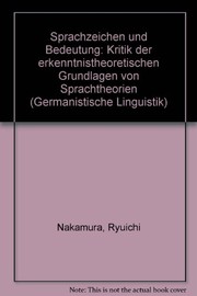 Cover of Sprachzeichen und Bedeutung by Ryuichi Nakamura