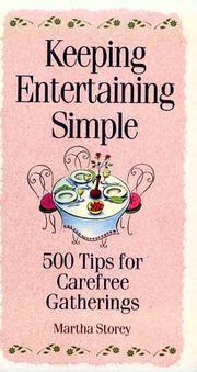 Cover of Keeping entertaining simple by Martha Storey