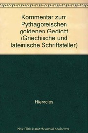 Front cover of Commentarius in aurea Pythagoreorum carmina by Hierocles of Alexandria