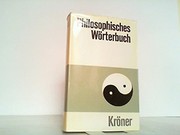 Front cover of Philosophisches Wörterbuch by Schmidt, Heinrich