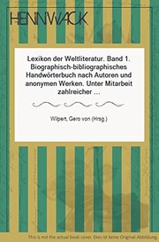 Cover of Lexikon der Weltliteratur by Gero von Wilpert