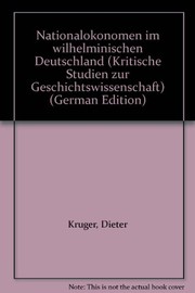 Front cover of Nationalökonomen im wilhelminischen Deutschland by Dieter Krüger
