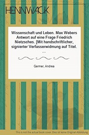 Front cover of Wissenschaft und Leben by Andrea Germer