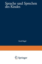 Cover of Sprache und Sprechen des Kindes (wv studium) (German Edition) by Gerd Kegel
