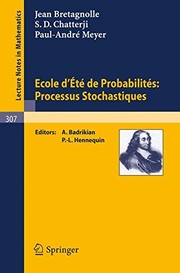 Front cover of École d'été de probabilités: processus stochastiques by J. L. Bretagnolle