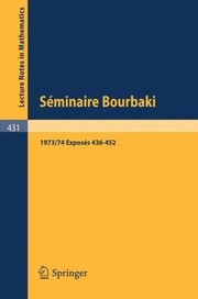 Front cover of Séminaire Bourbaki, vol. 1973/74, exposés 436-452 by Séminaire Bourbaki (26th 1973/74)