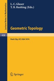 Front cover of Geometric topology by Geometric Topology Conference (1974 Park City, Utah)